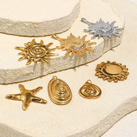 Dreamidea Pendentif DIY à la mode européenne et américaine, en acier inoxydable plaqué or 18 carats, accessoires de pendentif lune et soleil