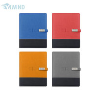 Carnet de notes d'affaires personnalisé, couverture en cuir PU de luxe, multifonction, chargeur sans fil, câble USB