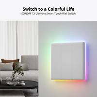 SONOFF T5 US 120 1C/2C/3C WiFi lampu dinding pintar saklar Panel sentuh akses rumah pintar melalui eWeLink bekerja dengan Alexa Google Home