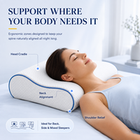 Oreiller ergonomique en mousse mémoire, contouré, couverture respirante, soutien nuque pour dormeurs latéraux & dos, pour chambr