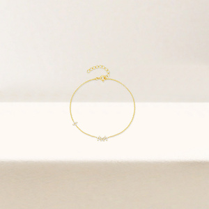 Simple <b>Flower</b> Daily Wear Zircon 925 Bracelet for <b>Girls</b> 18k Gold Plated - Product Image 5