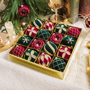 Ornements de Noël de luxe rétro multicolores en forme d'ampoule, pendentifs vintage incassables en plastique pour sapin de Noël - Product Image 1