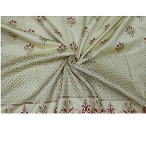 Quality Woven Poly Raw <b>Silk</b> <b>Fabric</b> Lightweight Breathable Abstract Floral Geometric Pattern for Home Textile Clothing Sewing Use - Product Image 1