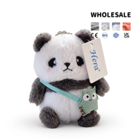 Porte-clés en peluche super doux Panda Kawaii pour enfants, certifié sécurité, écologique, mini jouet en peluche portable, vente en gros