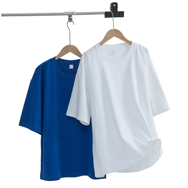 Hochwertige 290gsm Übergroße 100% gekämmte Baumwolle Gestricktes T-Shirt Leere T-Shirts in Bulk Cotton Fashion T-Shirts für Männer
