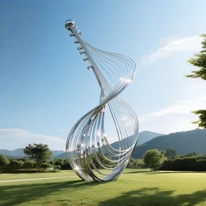 Estatua de Acero Inoxidable Retro con Diseño Realista de Instrumento, Estructura Integrada Estable para la Creación de Ambiente Musical en Parques Culturales - Product Image 5