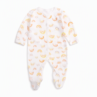 Pyjama bébé à pieds 100 % coton, barboteuse à manches longues, body nouveau-né unisexe, vente en gros, OEM