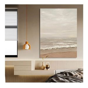 Hand Painted Oil <b>Painting</b> Coastal Landscape Abstract Art Wall Decor <b>For</b> Living Room Entryway Dining Room Frameless 100% Handmade - Product Image 1