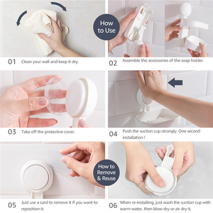 No Drill Adjustable Waterproof Vacuum Suction Cup Hook Wall Mount Vacuum <strong>Soap</strong> Dish <strong>Holder</strong> for Bathroom Accessories Storage - Product Image 3