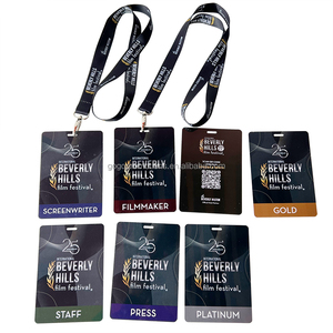 Custom Logo Corporate Brand Card Holder Nylon Polyester Lanyard with Durable Card Premium Business Pass Hook