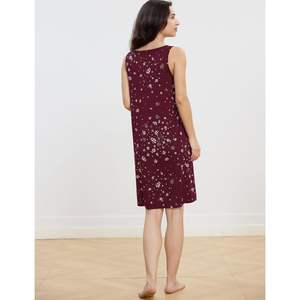 Camisón Personalizado para Mujer, Cuello en V, Sin Mangas, de Bambú, Suave, Cómodo y Transpirable, Ropa de Dormir - Product Image 2