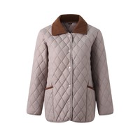 Veste d'hiver lavande couleur personnalisée, manteau boutonné à col cranté pour femme, vêtement polyvalent pour les trajets quotidiens et les sorties, idéal pour les femmes d'âge mûr