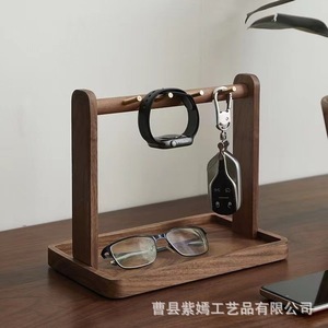 Estante de madera para guardar joyas con ganchos para organizar el escritorio y exhibir cosméticos - Product Image 3