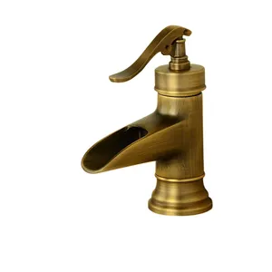 Klassisches Design Waschbecken Wasserhahn Goldene Farbe Öl Bronze Waschtisch Mixer Gebürstetes Badezimmer Antiker Wasserhahn