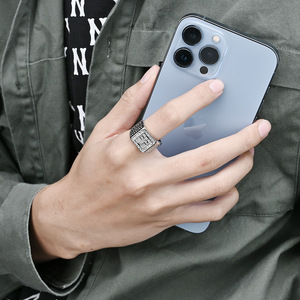 Hip Hop <b>Titanium</b> Steel 18K Gold Plated Cross <b>Ring</b> With Diamond Pave Setting For Men's Jewelry Gift - Product Image 4