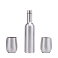 Ensemble de gobelets à vin isothermes à double paroi en acier inoxydable 18/8 écologiques, 750 ml, isolation thermique de 6 heures, style américain