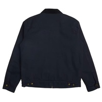 Veste en toile de denim vintage à fermeture éclair pour homme YIMAI avec logo personnalisé, en coton d'hiver, décontractée, noire, de bonne qualité, pour l'extérieur