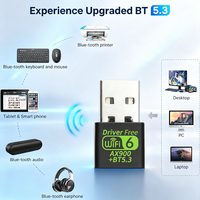 Adaptador Inalámbrico AX900 BT 5.3 RTL8851BU para PC, Adaptador LAN Inalámbrico, Dongle WiFi 6, Dongle USB Combinado de Alta Velocidad de 2.4G y 5GHz
