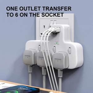 Adaptateur de prise 3 voies UK, extension multi-prises avec 3 USB, prise murale 13A 3250W adaptateur de chargeur multi-prises mural - Product Image 6