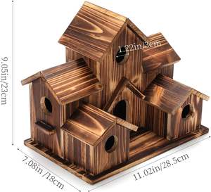 Nichoir en bois multi-espaces pour l'extérieur, à suspendre, trou d'entrée de 1,18 pouce, abri pour oiseaux - Product Image 1