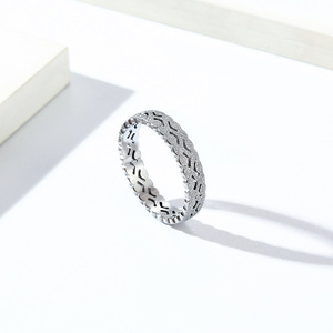 Trendy Korean style popular fashion pearl sand <b>titanium</b> steel <b>ring</b> for women, suitable for everyday commuting and understated lu - Product Image 4