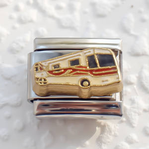 2025 bricolage personnalisé 304 acier inoxydable italien bébé poussette Bus taureau infirmière chapeau série Bracelet à breloques 9mm * 10mm Module - Product Image 3