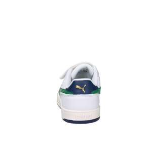 Puma Kids Sneakers White Green <b>Velcro</b> <b>Strap</b> Basketball Style Shoes - Product Image 3