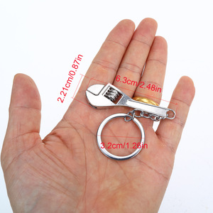 Mini calibre à vernier porte-clés en argent et bronze, clé à molette réglable, outil de mesure en métal, pendentif ornemental, cadeau - Product Image 3