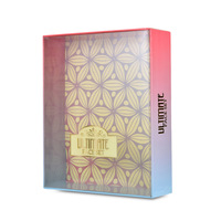Boîtes en papier rigide de luxe en gros avec couvercle transparent et dorure à chaud pour l'emballage de kits de maquillage