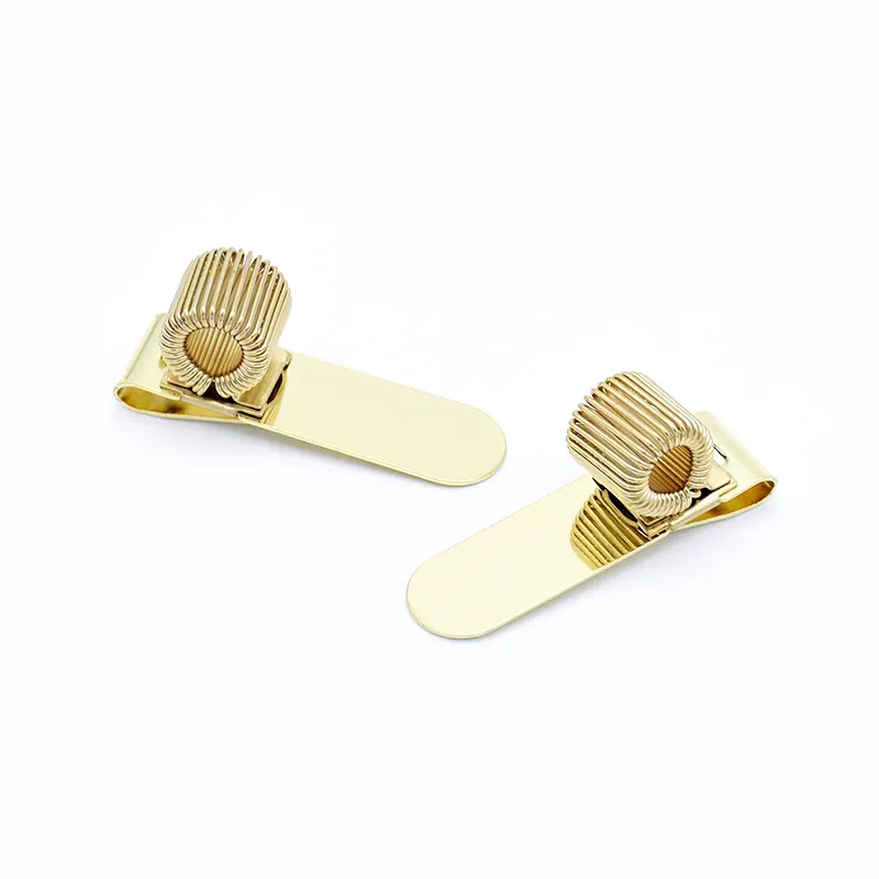 New Spring Single Hole Horizontal Insertion Gold Pen Holder With Pocket Clip Office Desktop Stationery