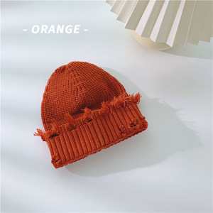 Nouvelle mode <span class=keywords><strong>en</strong></span> détresse Crochet Beanie chapeau d'hiver tricoté manchette Beanie <span class=keywords><strong>laine</strong></span> solide blanc casquette d'hiver - Product Image 4