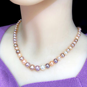 5A collana lunga con catena di <span class=keywords><strong>perle</strong></span> rotonda perla d'acqua dolce naturale 40cm 16 pollici filo catena - Product Image 1