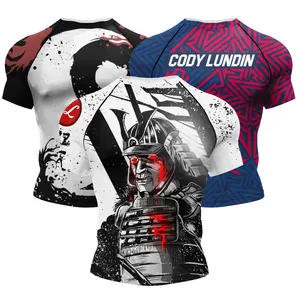 CODY LUNDIN Short Sleeve Jiu Jitsu BJJ Rashguard For Men Tattoo Cool sunscreen t shirt Cycling Surfing Boxing Jersey