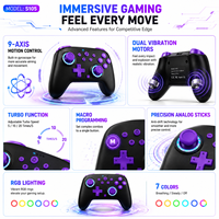 Untuk N-Switch 2 RGB Breathing Lighting Wireless Controller Tombol C Motor Getar Tombol Turbo Sensor Gerak Terima