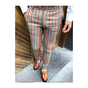 Pantalones de Vestir Elásticos a Cuadros para <span class=keywords><strong>Hombre</strong></span>, Pantalones Largos Ajustados, Casuales y de Negocios, Pantalones de <span class=keywords><strong>Hombre</strong></span> - Product Image 3