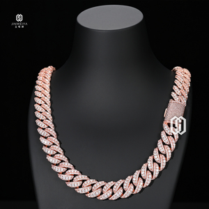 Chaîne <span class=keywords><strong>de</strong></span> rappeur tendance <span class=keywords><strong>en</strong></span> laiton, bijoux hip-hop, chaîne cubaine 14 mm, <span class=keywords><strong>or</strong></span> rose, sertie <span class=keywords><strong>de</strong></span> pierres, collier cubain Miami pour <span class=keywords><strong>homme</strong></span> - Product Image 5