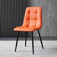 Açık gri kadife kaşık sandalye yemek sandalyeleri Modern İskandinav döşemeli Metal sandalye