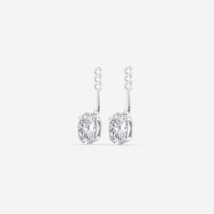 1 Ctw Oval Lab Grown Diamond Drop <b>Earring</b> Jackets Elegant Fashion Jewelry For Women Modern Luxury Statement <b>Hoop</b> Earings - Product Image 4