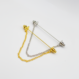 Spilla da sposa da uomo Set di accessori per camicia con fermaglio per gioielli con catena e fibbia per colletto alla moda spille - Product Image 1