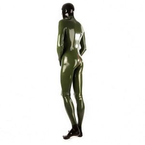 <span class=keywords><strong>Combinaison</strong></span> en <span class=keywords><strong>latex</strong></span> verte sexy avec fermeture éclair avant, <span class=keywords><strong>combinaison</strong></span> en caoutchouc faite à la main, uniforme, body sans capuche - Product Image 3