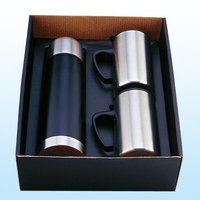 Ensemble cadeau de tasse thermos en acier inoxydable de 500 ml avec 2 tasses, bouteille d'eau sous vide pour événements d'entreprise, cadeaux pour employés et saison des fêtes