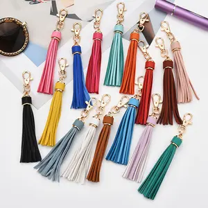 new fashion tassel Lady Bag pendant ornaments oversized colourful PU leather tassel keychain customized