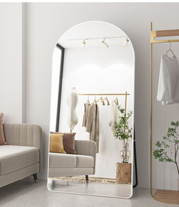 Specchio da pavimento in metallo grande arco dorato lungo lungo da parete appoggiata all'ingrosso della fabbrica specchio incorniciato - Product Image 4