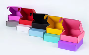 Kraft Paper Square Rigid <b>Box</b> Gift Craft Packaging Container Closed and Open Display - Product Image 5