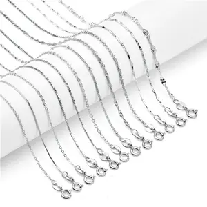 factory directly wholesale pure 925 sterling silver chain necklace for DIY jewelry making