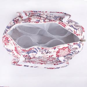 Fashion Ladies Quilted Cotton Duffle <b>Bag</b> Custom Large Capacity Floral Print Hand Travel <b>Bags</b> Zipper Portable Duffel Garment <b>Bag</b> - Product Image 4