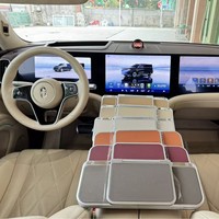 360 °   Support de véhicule rotatif multi-positions avec table pliante à 3 niveaux et miroir de maquillage, accessoires intérieurs de voiture en alliage d'aluminium, porte-gobelet