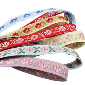 Gran oferta, cinta de flores pequeñas de 1,2 cm, cinta decorativa de encaje, lazo de horquilla, cinta jacquard personalizada