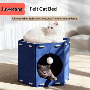 Cama para Gatos Multifuncional Transfronteriza, Rascador, Uso en Cuatro Estaciones, Diseño de Dos Capas, Sin Migas, Material de Fieltro para Dormir - Product Image 2