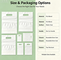 Emballage pour chaussettes et bas haut de gamme, logo personnalisé, sac zippé en plastique transparent haute résistance, compostable et biodégradable PLA+PBAT